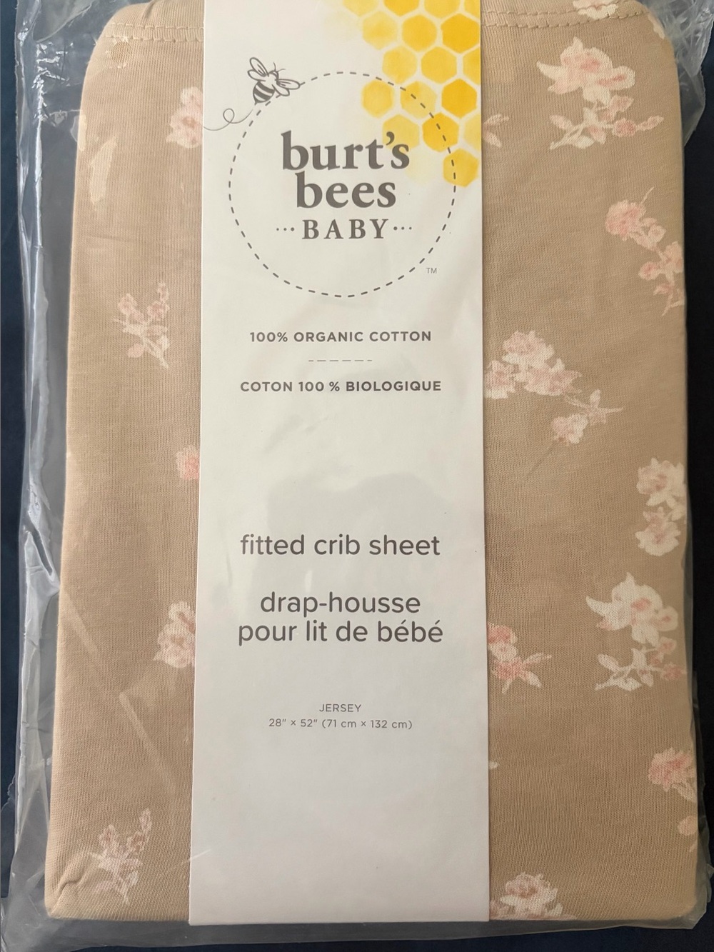Burt’s Bees Baby 100% Organic Cotton Floral Fitted Crib Sheet – New